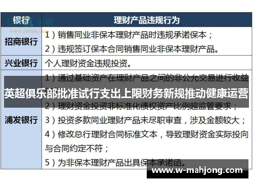 英超俱乐部批准试行支出上限财务新规推动健康运营